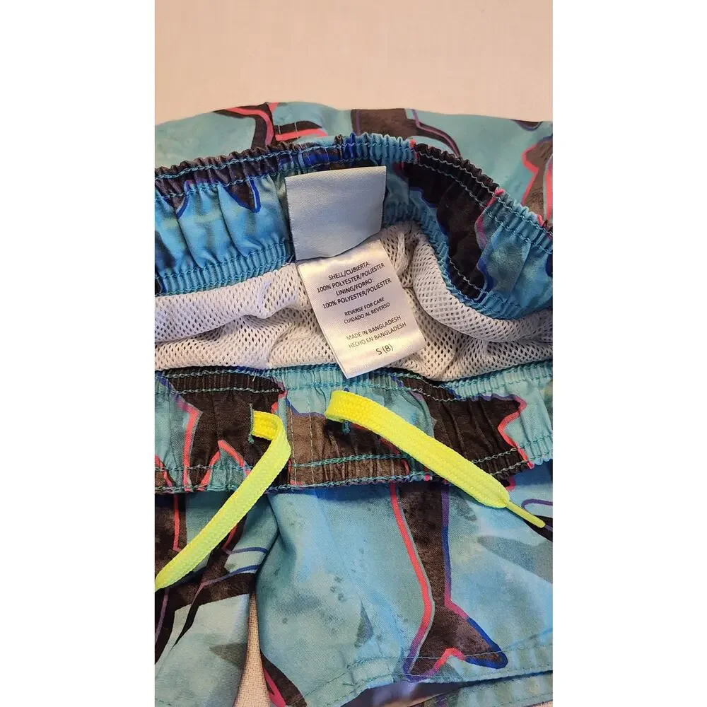 Boys Laguna Shark Graphic Swim Trunks Blue Size S (8) Board Shorts Beachwear